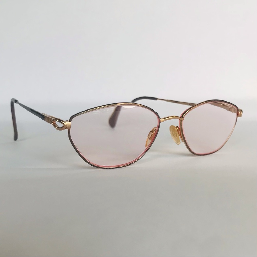 Vintage Rodenstock R4104 Gold Tone Oval Sunglasses Italy FRAMES ONLY 54-16-135